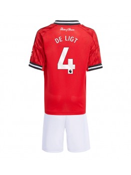 Manchester United Matthijs de Ligt #4 Replika Hemmakläder Barn 2025-26 Kortärmad (+ byxor)